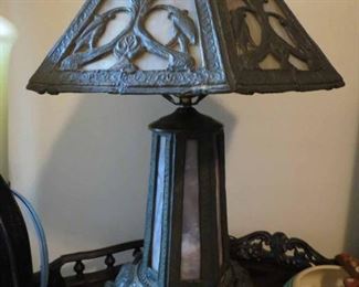 Vintage Slag Glass Lamp