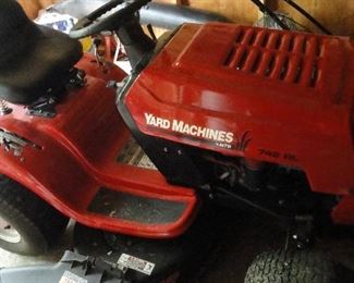 Like new 742 RL Yard Machine riding mower with bagger and thatcher