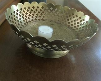 Brass filigree work bowl