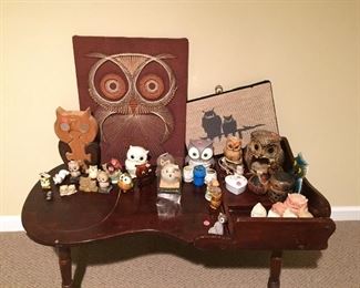 Antique owl collection