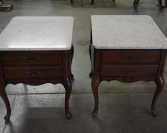 Italian Marble Top End Tables 