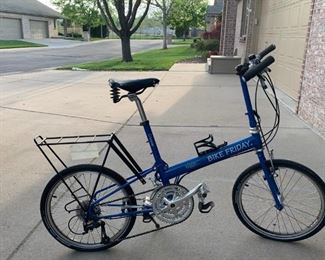 Bike Friday Folding Bike Model is Cruso and was originally bought for $2,400. Includes Women’s Brooks Saddle, Avid shifters and (not sure brand) pedals. 
