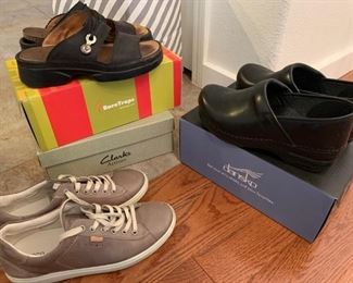 New Dansko and Clarks Shoes (more not pictured). Shoes size 7.5 in excellent condition