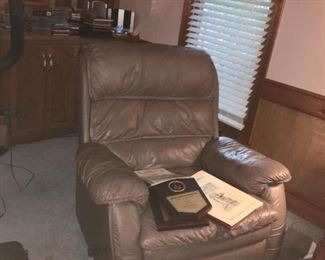 Leather Recliners  - 2 matching in light brown