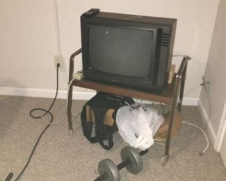 TV and Stand,  weights