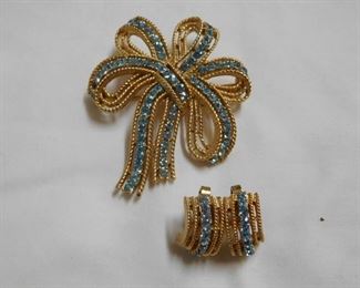 Trifari Brooch and Earrings