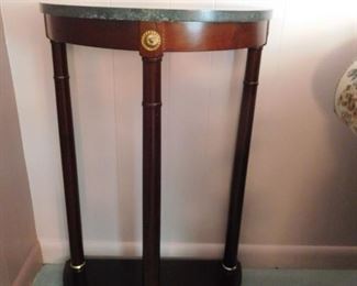 Mahogany Half Round Marble Top Stand