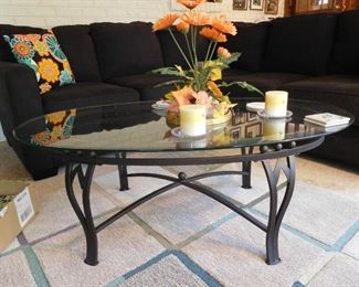 Iron and Glass Coffee Table