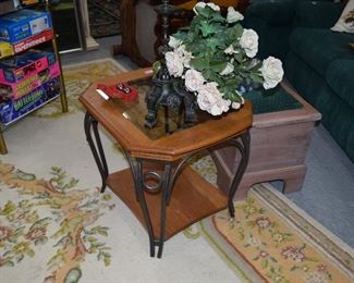 Side Table & Artificial Plant