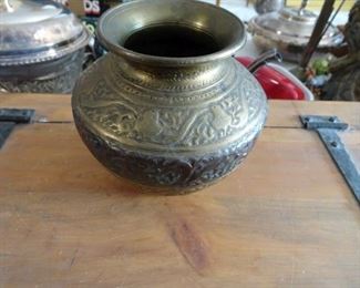 Antique Oriental Brass Urn