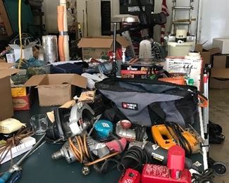 Ping pong table piled with treasures!