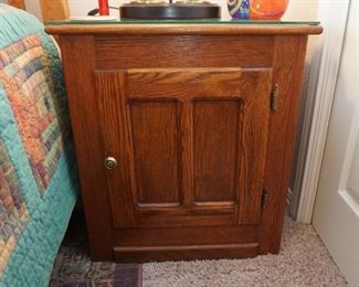 Refrigerator style end table