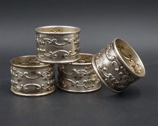 Set of 6 sterling Gorham napkin rings