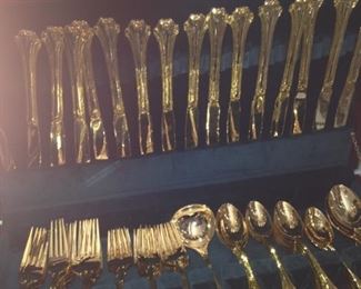 Set of gold flatware