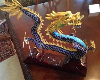 One of two decorative dragons