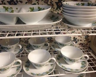 "Blue Orchard" dishes - 33 pieces