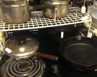 Pots, pan, and iron skillets