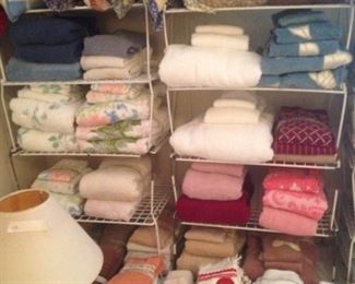 Sheets, towels, and pillows