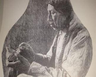 Native American etching