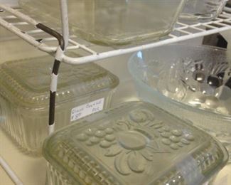 Vintage square  glass containers