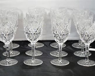 Signed St. Louis, cut glass wines.