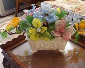 Italian glass flower arrangement.