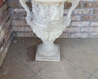 One of a pair of concrete urns