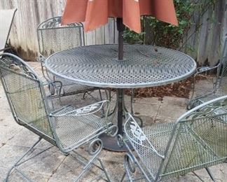 Patio table w/umbrella and chairs