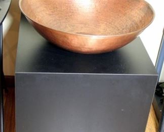 HUGE Copper Bowl, Black Display Pedestal