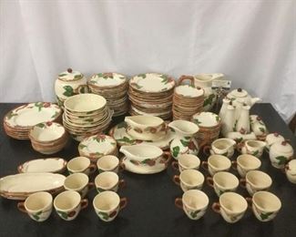 Lot 39 - 144 pc of Franciscan earthenware Apple pattern dishes (a few non marked) incl. tea set, bowls, +