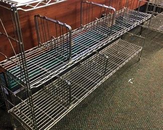 Steel shelving throughout