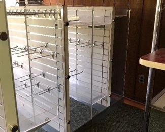 Lucite & wood store displays