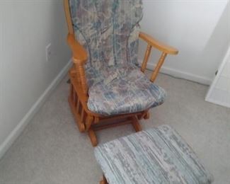 Glider rocker with glider footstool