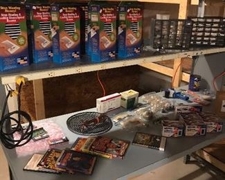 Hardware stores drawers remote control   forced air heat registers,  hardware storage drawers, brand new outlets and light switches and Two-piece workbench