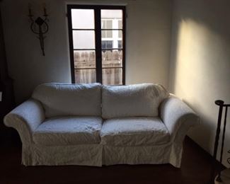 White Sofa with down cushions - Excellent condition - Cover removable for cleaning, $125