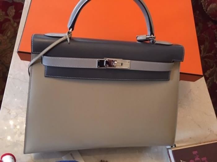 Hermes never used 2 tone Gray/beige special edition platinum series  