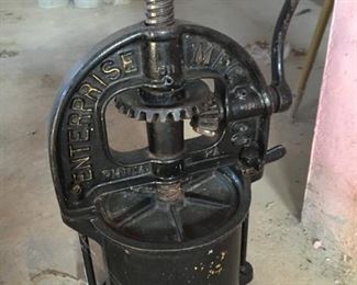 . . . another vintage cast-iron piece -- a rare and early sausage maker.