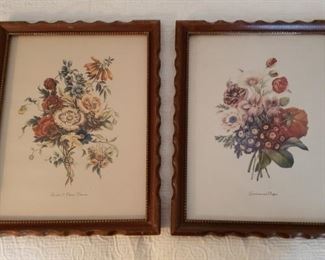 VINTAGE FRAMED FLORAL ART
