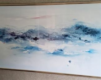 FRAMED ART 59 X 35 ABSTRACT