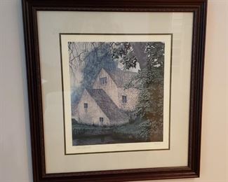 FRAMED ART 28 X 30 "BIBURY" BY TOM CALDWELL 980/1250