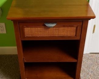 NIGHTSTAND W/ BURLAP LOOK DRAWER BY PIER 1