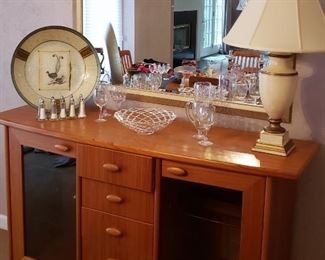 ASANGER MOBLER TEAK BUFFET 64" L x 20" D x 38" H  W/GLASS SIDE DOOR STORAGE - ABSOLUTELY GORGEOUS      