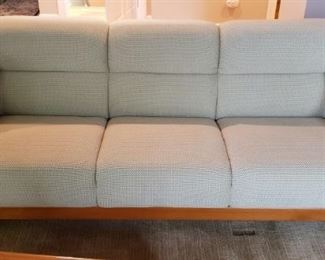 6 FT. LONG DANISH THREE CUSHION COUCH  W/TEAK FRAME by KSL MFG. BRAMPTON, CANADA