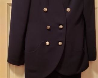 NAVY KNIT DRESS W/JACKET