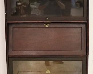 Unusual 5 stack bookcase w/ desk