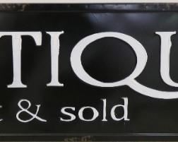 Antiques bought & sold sign