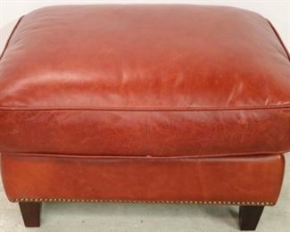 Leather Italia Oakridge Ottoman in Red