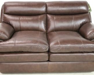 Leather Italia Davidson Loveseat in Russett Brown