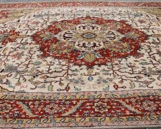 India 100% wool pile hand knotted rug 16 x 11.9