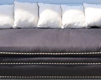 Black & white upholstered sofa